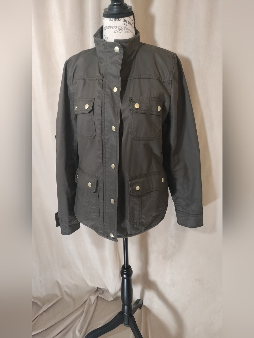 EUC! J. Crew Women's Olive Green Downtown Waxed Field Jacket. Size M